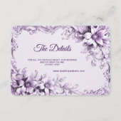 Stijlvolle Purple Flowers Detail Enclosure Kaart (Voorkant)