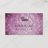 Stijlvolle Purple Glitter Lichtgevende Sterren en Visitekaartje (Voorkant)