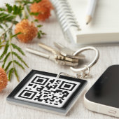 Stijlvolle QR-code Acrylische Sleutelhanger (Voorkant Rechts)