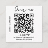Stijlvolle QR-code trouw-RSvp-kaart, online antwoo Informatiekaartje (Voorkant)