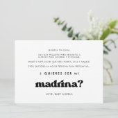 Stijlvolle Quieres ser mi madrina Godmother kaart (Staand voorkant)