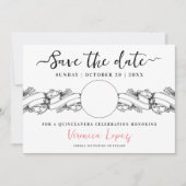 Stijlvolle  Quinceañera foto Opslaan van de datum Kaart (Voorkant)