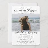 Stijlvolle Quinceañera Script 2 Foto 15e verjaarda Kaart (Achterkant)