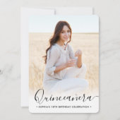 Stijlvolle Quinceañera Script 2 Foto 15e verjaarda Kaart (Voorkant)