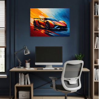 Stijlvolle raceauto snelheid en stijl poster