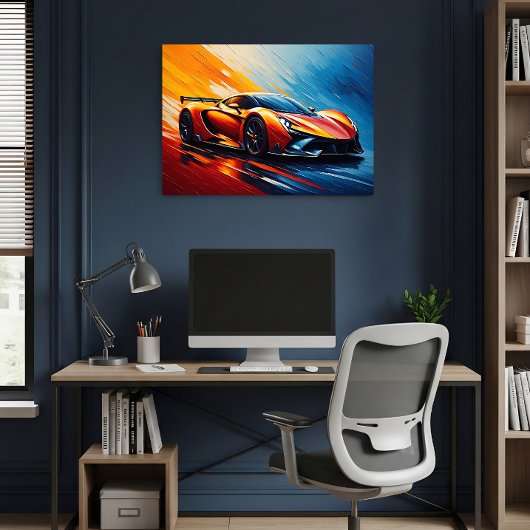Stijlvolle raceauto snelheid en stijl poster
