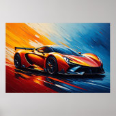 Stijlvolle raceauto snelheid en stijl poster (Voorkant)