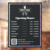 Stijlvolle Rainbow Glitter Hair Salon openingstijd Raamsticker (Vel 2)