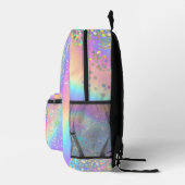 Stijlvolle Rainbow Holographic Glitter Girly Monog Bedrukte Rugzak (Rechts)