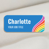 Stijlvolle Rainbow Wave Personeel ID Blauw Naamplaatje