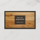Stijlvolle rand houten korreltextuur visitekaartje (Voorkant)