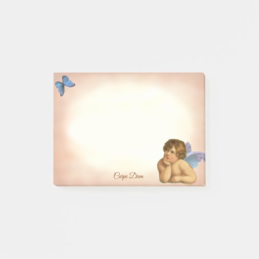 Stijlvolle Raphael Cherub & Blue Butterfly Post-it® Notes (Voorkant)