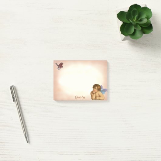 Stijlvolle Raphael Cherub en Little Bird Post-it® Notes (Kantoor)
