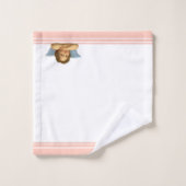 Stijlvolle Raphael Cherub op koraalroze strepen Bad Handdoek (Wasdoekje)