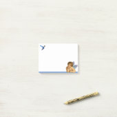 Stijlvolle Raphael Cherubijn & Blauwe Kolibrie Post-it® Notes (Op bureau)