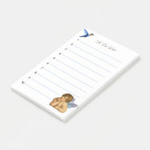 Stijlvolle Raphael Cherubijn & Blauwe Kolibrie Post-it® Notes (Schuin)