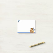 Stijlvolle Raphael cherubijn & blauwe vlinder op w Post-it® Notes (Op bureau)