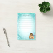 Stijlvolle Raphael cherubijn op lichtblauwe verloo Post-it® Notes (Kantoor)