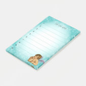 Stijlvolle Raphael cherubijn op lichtblauwe verloo Post-it® Notes (Schuin)