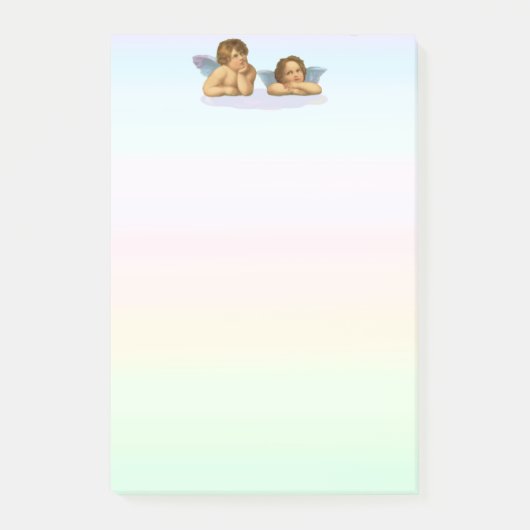 Stijlvolle Raphael Cherubijnen op Pasteltinten Post-it® Notes (Voorkant)
