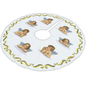 Stijlvolle Raphael Cherubs en gouden Lijst op wit Kerstboom Rok (Gekanteld)