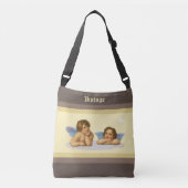 Stijlvolle Raphael Cherubs op Ivory & Brown Shades Crossbody Tas (Voorkant)