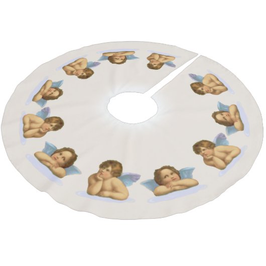 Stijlvolle  Raphael Cherubs op Ivory Kerstboom Rok (Gekanteld)