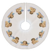 Stijlvolle  Raphael Cherubs op Ivory Kerstboom Rok (Voorkant)