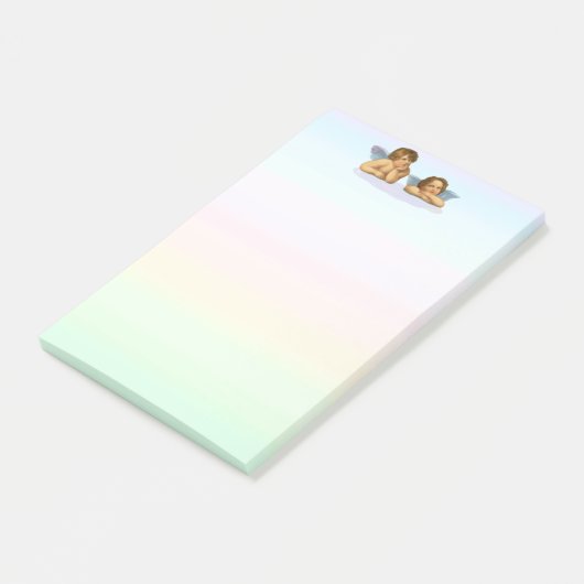 Stijlvolle Raphael Cherubs op pastaelschelpen Post-it® Notes (Schuin)
