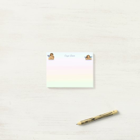 Stijlvolle Raphael Cherubs op pastaelschelpen Post-it® Notes (Op bureau)