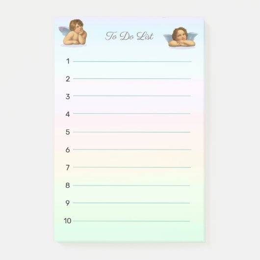 Stijlvolle Raphael Cherubs op Pasteltinten Post-it® Notes (Voorkant)
