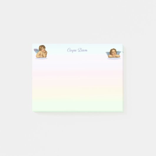 Stijlvolle Raphael Cherubs op Pasteltinten Post-it® Notes (Voorkant)