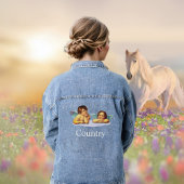 Stijlvolle Raphael Cherubs & Typografie Denim Jack Jacket