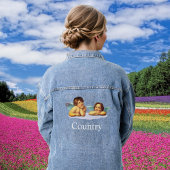 Stijlvolle Raphael Cherubs & Typografie Denim Jas Jacket