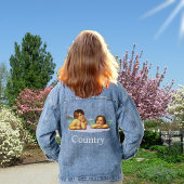 Stijlvolle Raphael Cherubs & Typografie Denim Jas Jacket