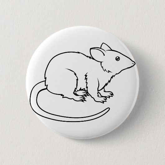 Stijlvolle rat illustratie ronde button 5,7 cm (Voorkant)