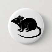 Stijlvolle rat illustratie ronde button 5,7 cm (Voorkant)