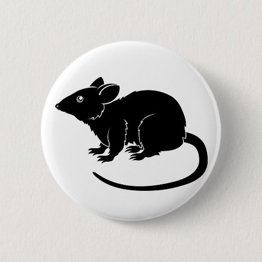 Stijlvolle rat illustratie ronde button 5,7 cm (Voorkant)