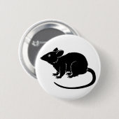 Stijlvolle rat illustratie ronde button 5,7 cm (Voorkant /achterkant)