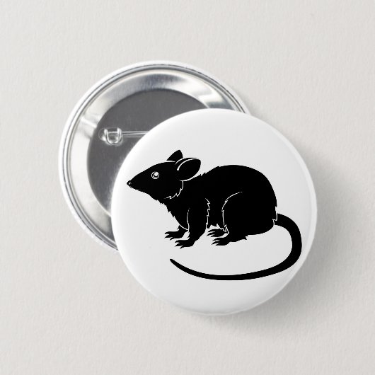 Stijlvolle rat illustratie ronde button 5,7 cm (Voorkant /achterkant)