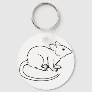 Stijlvolle rat illustratie sleutelhanger