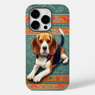 Stijlvolle realistische 3D Beagle hond kleurrijke  Case-Mate iPhone 14 Pro Hoesje
