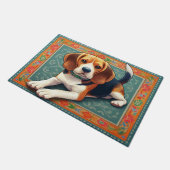 Stijlvolle realistische 3D Beagle hond kleurrijke  Deurmat (Schuin)