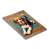 Stijlvolle realistische 3D Beagle hond kleurrijke  Notitieboek (Rechterzijde)