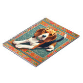 Stijlvolle realistische 3D Beagle hond kleurrijke  Notitieboek (Linkerzijde)