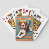 Stijlvolle realistische 3D Beagle hond kleurrijke  Pokerkaarten (Achterkant)