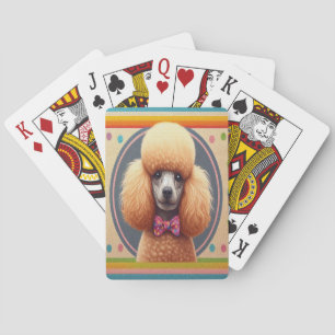 Stijlvolle Realistische Cute Poodle Hond Kleurrijk Pokerkaarten