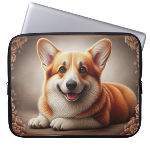 Stijlvolle realistische kleurrijke Border Corgi Do Laptop Sleeve