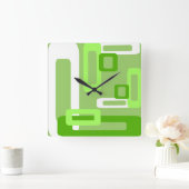 Stijlvolle rechthoeken groen/wit vierkante klok (Huis)