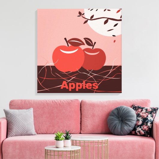 Stijlvolle Red Apple Kitchen Wall Canvas Afdruk (Insitu (Woonkamer))
